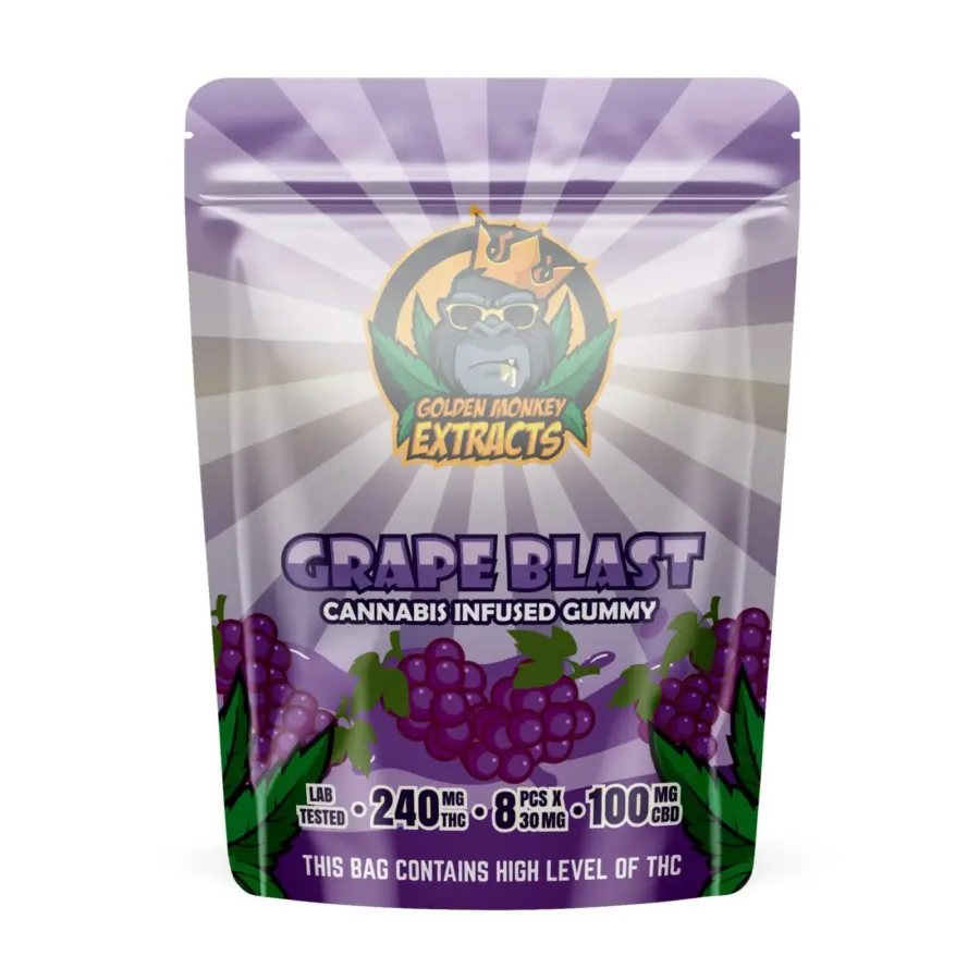 Golden Monkey Extracts: Grape Blast (240MG THC + 100MG CBD)