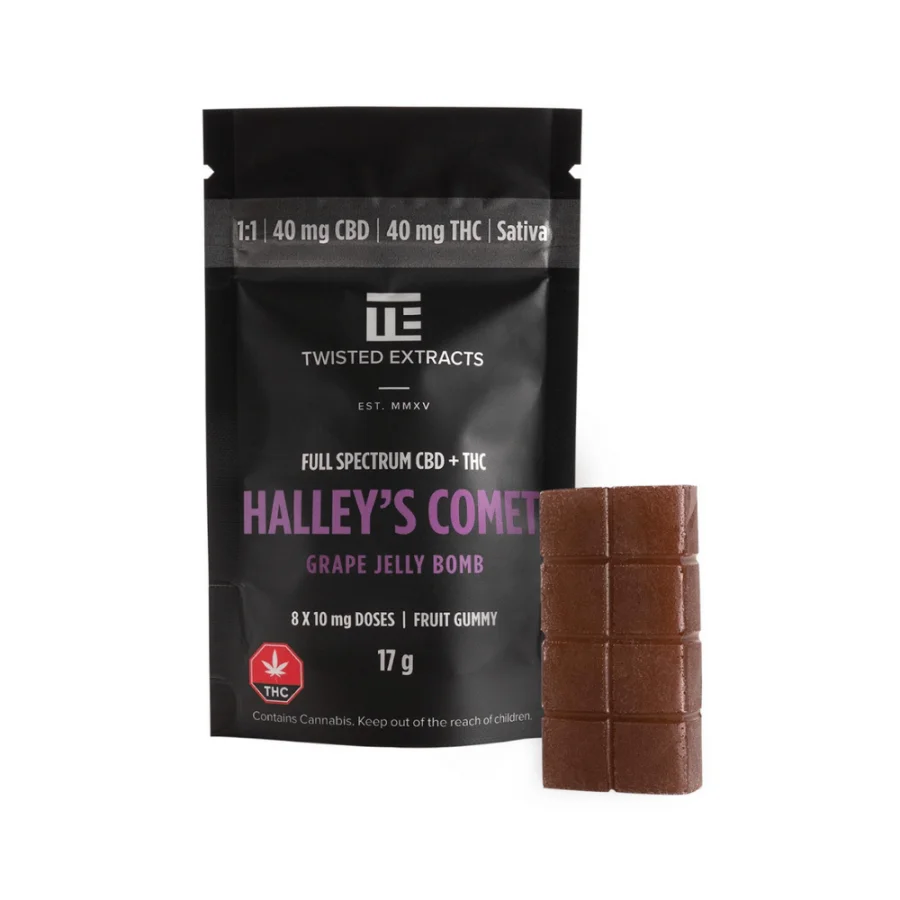 Twisted Extracts – Grape Halley’s Comet Jelly Bomb (40mg THC + 40mg CBD)