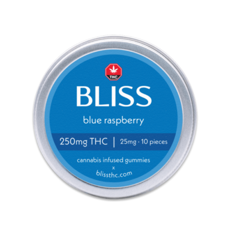 Bliss Edibles - Blue Raspberry Gummies (250mg THC)