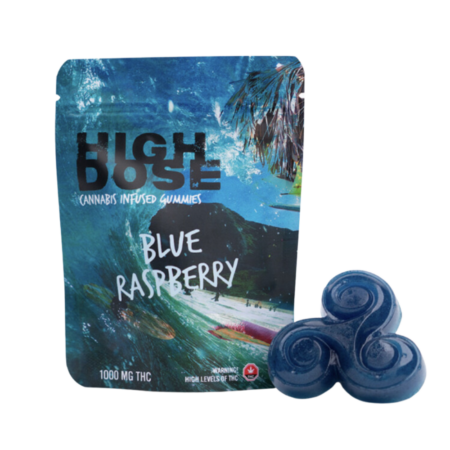 High Dose – Blue Raspberry THC Gummies (1000mg)